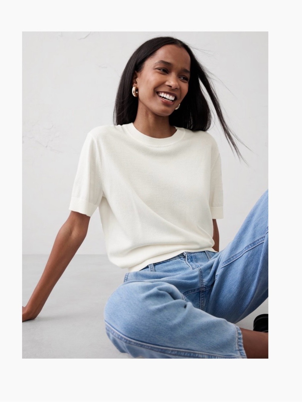 Banana Republic Forever Short-Sleeve Sweater